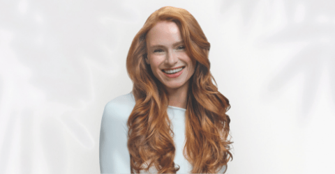 female with long red hair