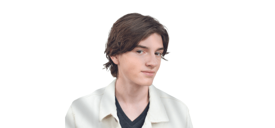 Male model with straight hair 