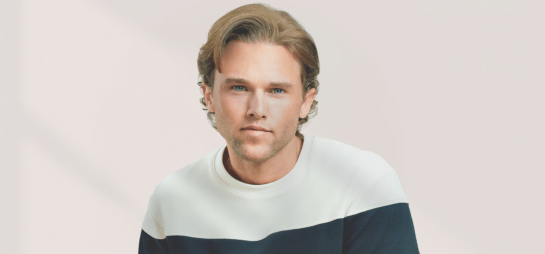 male with short blonde hair